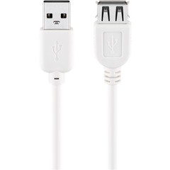 USB 2.0 Hi-Speed Verlängerungskabel, Weiß<br>USB 2.0-Stecker (Typ A) > USB 2.0-Buchse (Typ A) 3M
