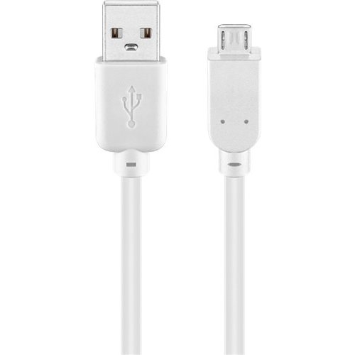 USB 2.0 Hi-Speed Kabel, Weiß<br>USB 2.0-Stecker (Typ A) > USB 2.0-Micro-Stecker (Typ B)