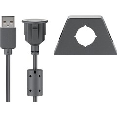 USB 2.0 Hi-Speed Verlängerungskabel mit Montagehalterung, Schwarz<br>USB 2.0-Stecker (Typ A) > USB 2.0-Buchse (Typ A) 0.6M