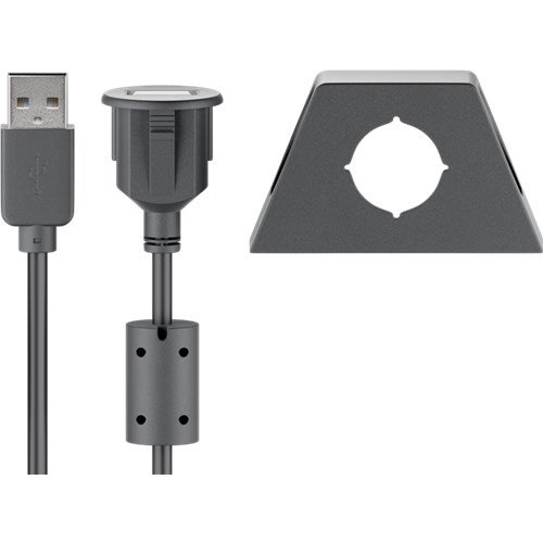 USB 2.0 Hi-Speed Verlängerungskabel mit Montagehalterung, Schwarz<br>USB 2.0-Stecker (Typ A) > USB 2.0-Buchse (Typ A)