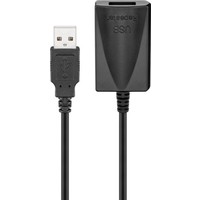 Aktives USB 2.0 Verlängerungskabel, Schwarz<br>USB 2.0-Stecker (Typ A) > USB 2.0-Buchse (Typ A)