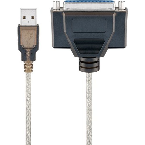 USB-Druckerkabel, Transparent<br>USB 2.0-Stecker (Typ A) > D-SUB/IEEE 1284-Buchse (25-polig)