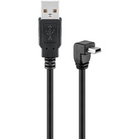 USB 2.0 Hi-Speed Kabel 90°, Schwarz<br>USB 2.0-Stecker (Typ A) > USB 2.0-Mini-Stecker (Typ B, 5-Pin) 90°