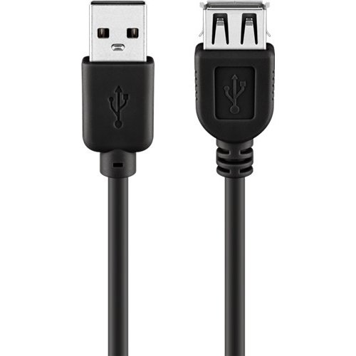 USB 2.0 Hi-Speed Verlängerungskabel, Schwarz<br>USB 2.0-Stecker (Typ A) > USB 2.0-Buchse (Typ A)