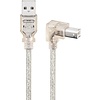 USB 2.0 Hi-Speed Kabel 90°, Transparent<br>USB 2.0-Stecker (Typ A) > USB 2.0-Stecker (Typ B) 90° 0.5M