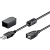 USB 2.0 Hi-Speed Verlängerungskabel mit Sicherungsclip, Schwarz<br>USB 2.0-Stecker (Typ A) > USB 2.0-Buchse (Typ A) 2M