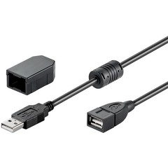 USB 2.0 Hi-Speed Verlängerungskabel mit Sicherungsclip, Schwarz<br>USB 2.0-Stecker (Typ A) > USB 2.0-Buchse (Typ A) 2M