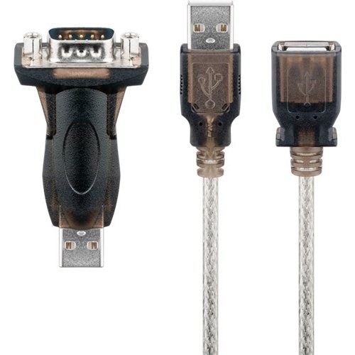 USB seriell RS232 Konverter mini, Transparent<br>USB 2.0-Stecker (Typ A) > D-SUB/RS-232-Stecker (9-polig)