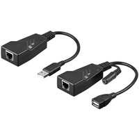 CAT 5/5a/6 / USB 2.0 Konverter, Schwarz<br>überträgt USB-Signale per Netzwerkkabel bis zu 100 m