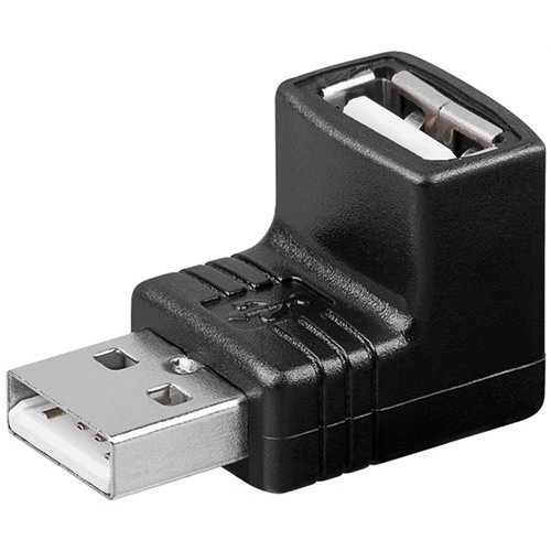 USB 2.0 Hi-Speed Adapter<br>USB 2.0-Stecker (Typ A) > USB 2.0-Buchse (Typ A) 90°