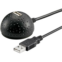 USB 2.0 Hi-Speed Verlängerungskabel mit Standfuß, Schwarz<br>USB 2.0-Stecker (Typ A) > USB 2.0-Buchse (Typ A) 1.5M