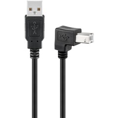 USB 2.0 Hi-Speed Kabel 90°, Schwarz<br>USB 2.0-Stecker (Typ A) > USB 2.0-Stecker (Typ B) 3M