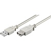 USB 2.0 Hi-Speed Verlängerungskabel, Grau<br>USB 2.0-Stecker (Typ A) > USB 2.0-Buchse (Typ A) 1.8M
