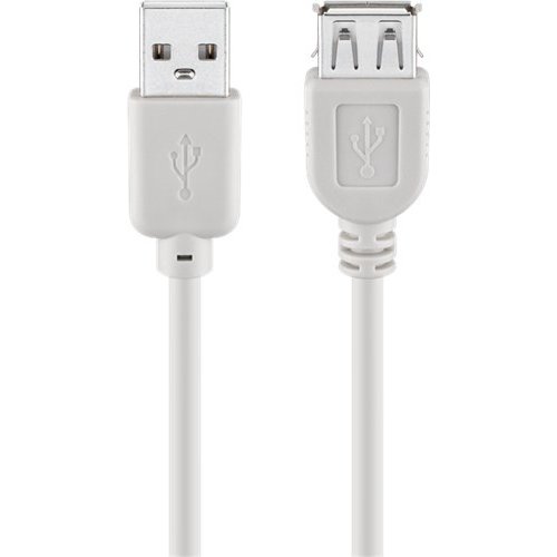 USB 2.0 Hi-Speed Verlängerungskabel, Grau<br>USB 2.0-Stecker (Typ A) > USB 2.0-Buchse (Typ A)