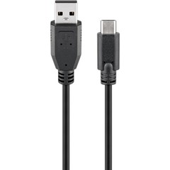 USB 2.0 Kabel USB-C™ auf USB A, schwarz<br>geeignet für Geräte mit USB-C™ Anschluss 1.8M