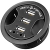 3-fach USB 2.0 Hi-Speed Einbau-HUB/Verteiler + Audio<br>zum Einbau in 60 mm Tischdurchführungen mit Audio-Anschluss