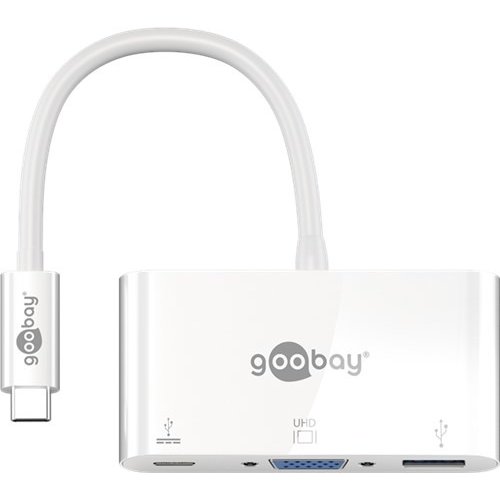 USB-C™ Multiport-Adapter VGA, PD, weiß<br>erweitert ein USB-C™ Gerät um einen USB 3.0- und einen VGA-Anschluss