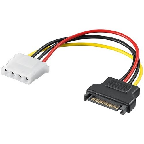 PC Stromkabel/Stromadapter, SATA Buchse zu 5.25 Buchse<br>SATA Standard Stecker > HDD/5,25 Zoll-Buchse (4-Pin)