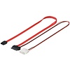 HDD S-ATA SlimLine Kabel 1.5 GBits / 3 Gbits  2in1<br>SATA Slimline Stecker > SATA L-Typ Stecker 0.3M