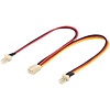 PC Lüfter Y Stromkabel, 3 Pin Stecker/Buchse<br>2x Lüfter-Stecker (3-Pin) > Lüfter-Buchse (3-Pin)