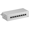 CAT 6 Mini/Desktop Patch Panel, 8 Port<br>STP geschirmt, Grau