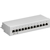 CAT 5e Mini/Desktop Patch Panel, 12 Port<br>STP geschirmt, Grau