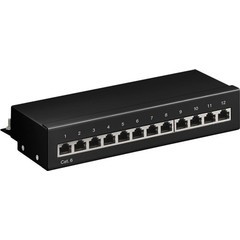 CAT 6 Mini/Desktop Patch Panel, 12 Port<br>STP geschirmt
