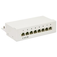CAT 5e Mini/Desktop Patch Panel, 8 Port<br>STP geschirmt, Grau