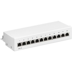 CAT 6 Mini/Desktop Patch Panel, 12 Port<br>STP geschirmt