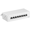 CAT 6 Mini/Desktop Patch Panel, 8 Port<br>STP geschirmt, Weiß