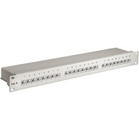 CAT 6 19-Zoll (48,3 cm) Patch Panel, 24 Port<br>STP geschirmt, Grau