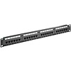 CAT 5e 19-Zoll (48,3 cm) Patch Panel, 24 Port<br>UTP ungeschirmt, Schwarz