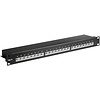 CAT 6 19-Zoll (48,3 cm) Patch Panel, 24 Port<br>STP geschirmt, Schwarz