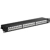 CAT 6a 19-Zoll (48,3 cm) Patch Panel, 24 Port<br>STP geschirmt, Schwarz