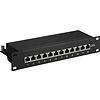 CAT 6 10-Zoll (25,4 cm) Patch Panel, 12 Port<br>STP geschirmt, Schwarz
