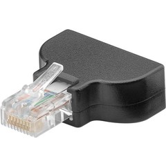 Eurobuchse (Typ C, CEE 7/16) > RJ45-Stecker (8P8C)<br>Schraubbefestigung