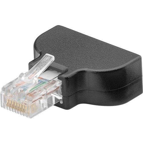 Eurobuchse (Typ C, CEE 7/16) > RJ45-Stecker (8P8C)<br>Schraubbefestigung