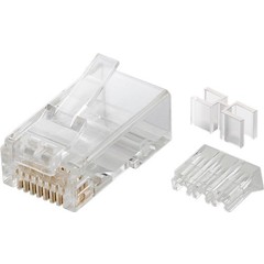 RJ45 Stecker, CAT 6A UTP ungeschirmt<br>für Rundkabel mit Einfädelhilfe