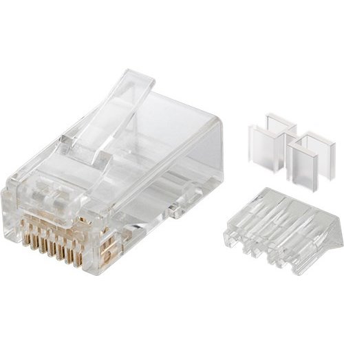 RJ45 Stecker, CAT 6A UTP ungeschirmt<br>für Rundkabel mit Einfädelhilfe