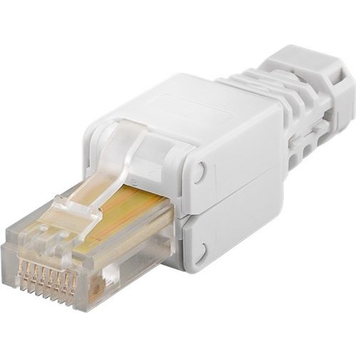 Werkzeugfreier RJ45 Stecker CAT 5e UTP ungeschirmt<br>für 3 verschiedene Kabel Ø: bis 5,2 / 6,4 / 7,5 mm