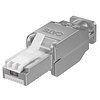 Werkzeugfreier RJ45 Stecker CAT 6 STP geschirmt<br>max. Kabeldurchmesser: 9 mm