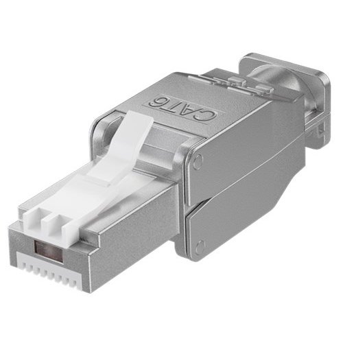 Werkzeugfreier RJ45 Stecker CAT 6 STP geschirmt<br>max. Kabeldurchmesser: 9 mm