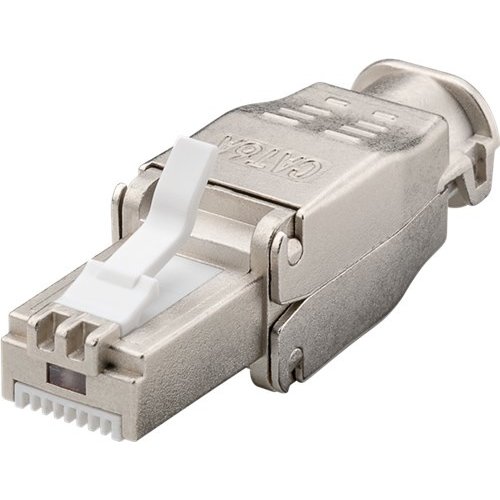 Werkzeugfreier RJ45 Stecker CAT 6A STP geschirmt<br>max. Kabeldurchmesser: 9 mm