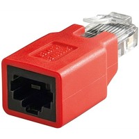 RJ45 crossover Modular-Adapter, CAT 5e<br>RJ45-Stecker (8P8C) > RJ45-Buchse (8P8C)