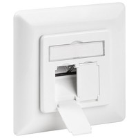CAT 6a Unterputzdose (UP), Weiß<br>2x RJ45 Netzwerkdose, geschirmt