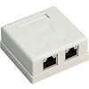 2-port RJ45 Anschlussdose, CAT 6, STP<br>geschirmt