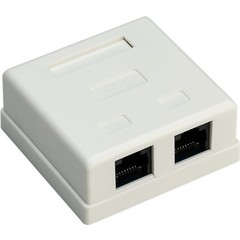 2-port RJ45 Anschlussdose, CAT 6, UTP<br>ungeschirmt