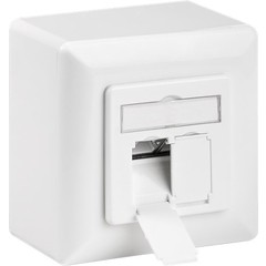 CAT 6 Universaldose inkl. Aufputzmontage-Rahmen<br>2x RJ45 Netzwerkdose geschirmt