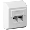 CAT 5e Aufputzdose (AP)<br>2x RJ45 Netzwerkdose, geschirmt, Weiß