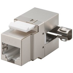 Keystone Modul RJ45 CAT 6, STP<br>17,2 mm Breite, Klemmleiste für LSA Montage (werkzeugfrei), 90° gewinkelter Ausgang